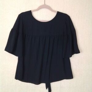 Ann Taylor Lightweight Baby Doll‎ Blouse Size Small in Navy